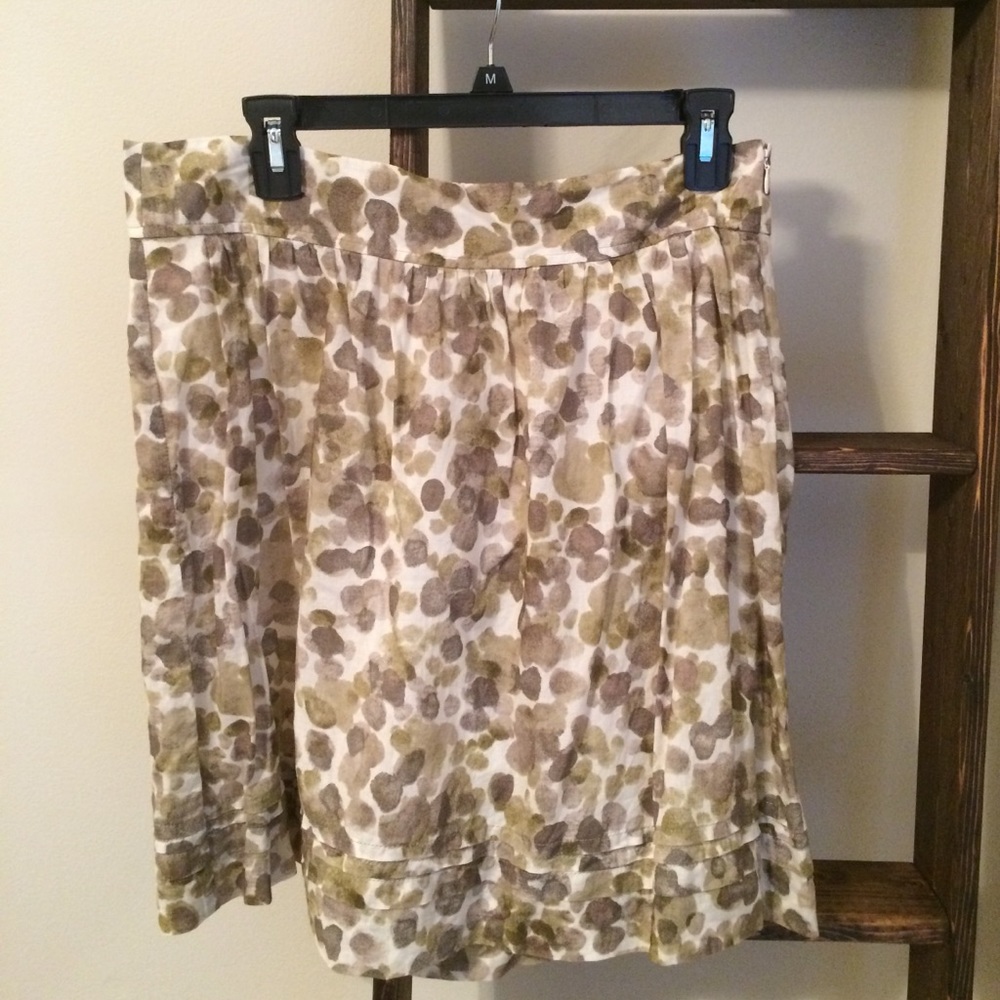 NWOT Ann Taylor LOFT skirt ivory olive gray 6 Small